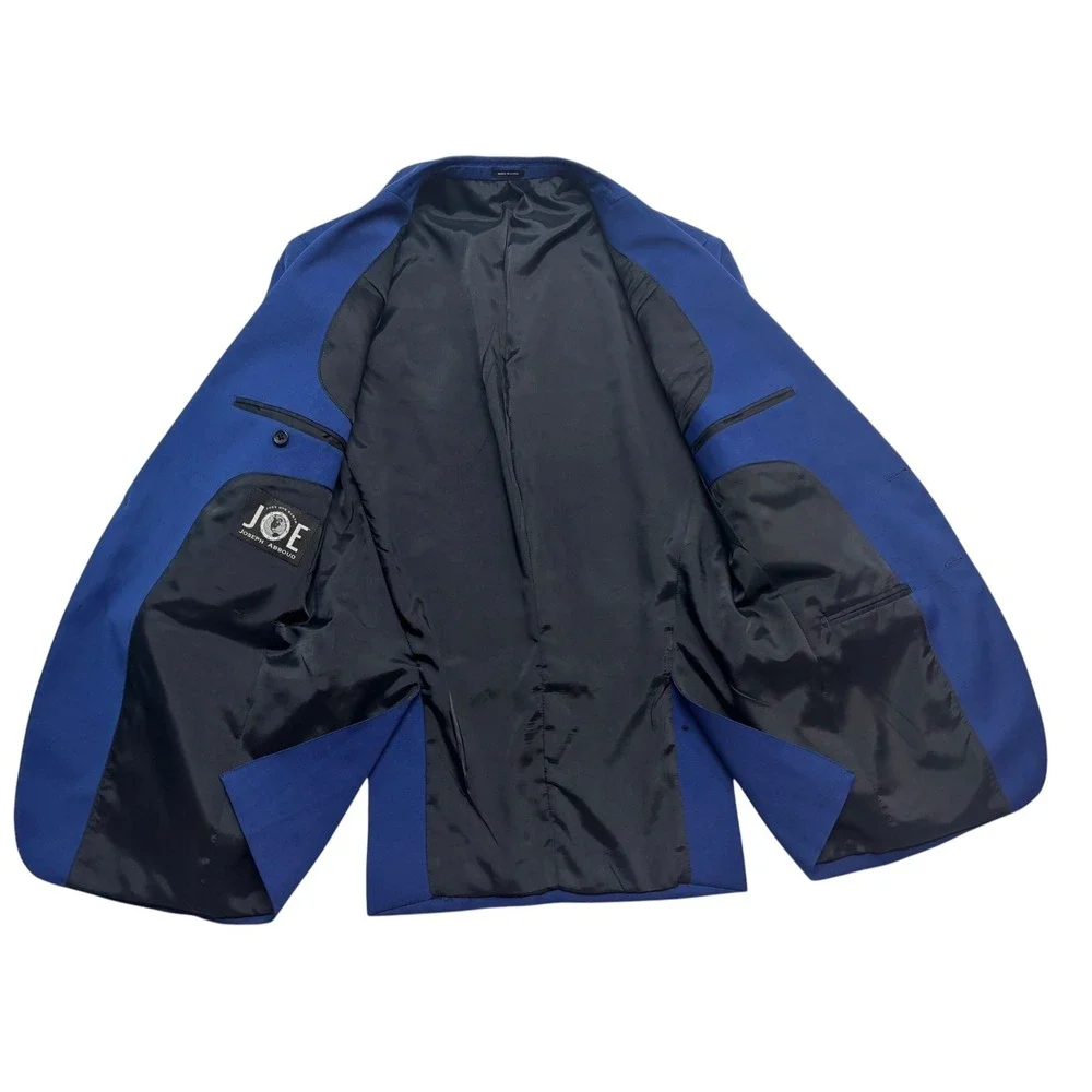 Joseph Abboud 40R Royal Blue Blazer Jacket Sport Suit Coat Stretch Wool Soft